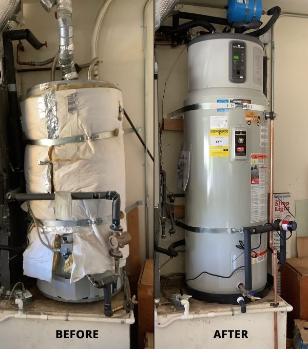 Heat pump hot water vs. standard electric storage hot water