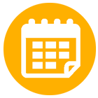 Yellow icon of a calendar