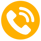 Yellow icon of a phone with sound bars