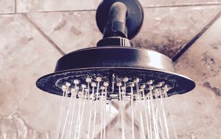 shower head spraying water