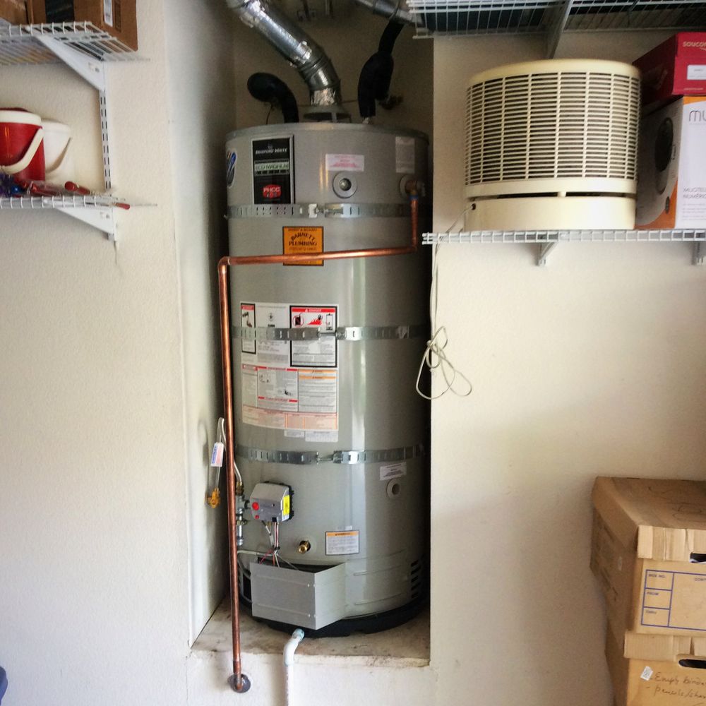 75 gallon Bradford White water heater installation in Danville, California