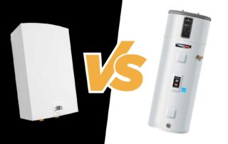 Graphic comparing two types of water heaters