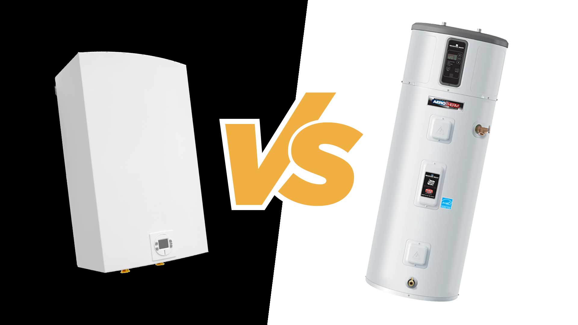 Graphic comparing two types of water heaters